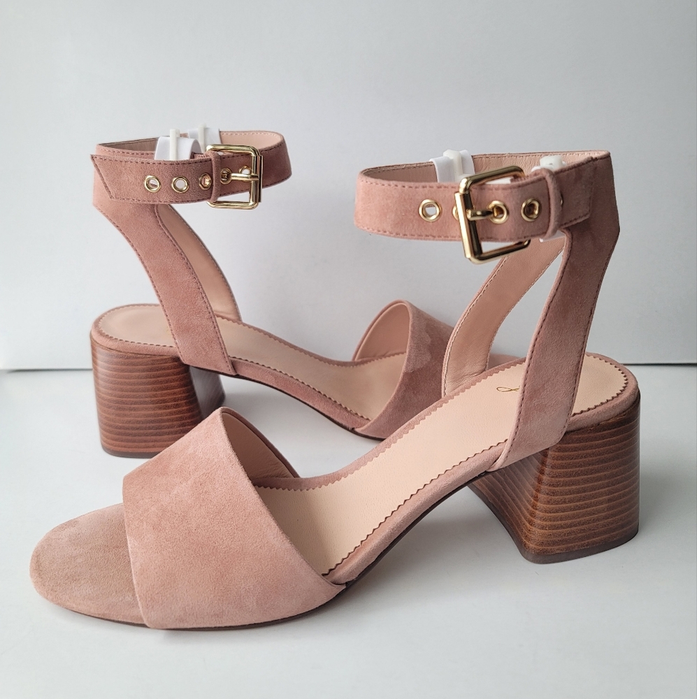 J. Crew Wide - Strap Penny Sandals in Suede, Frosted Taupe, 9.5 - Picture 3 of 13